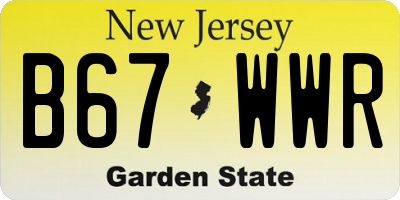 NJ license plate B67WWR