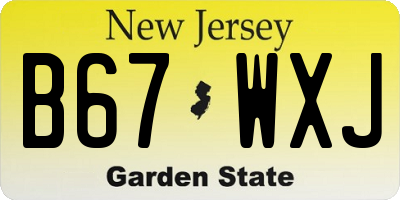 NJ license plate B67WXJ