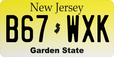 NJ license plate B67WXK