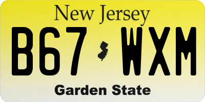 NJ license plate B67WXM