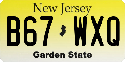 NJ license plate B67WXQ