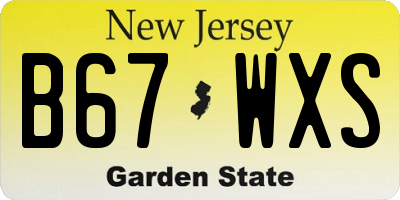 NJ license plate B67WXS