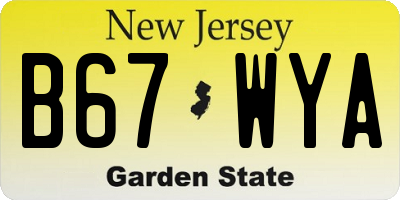 NJ license plate B67WYA