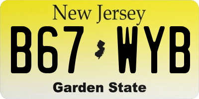 NJ license plate B67WYB