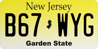 NJ license plate B67WYG