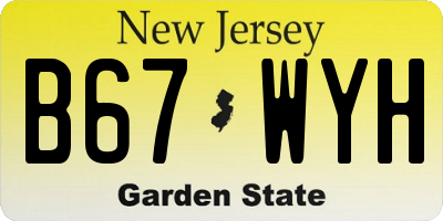 NJ license plate B67WYH