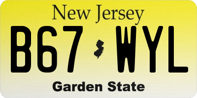 NJ license plate B67WYL