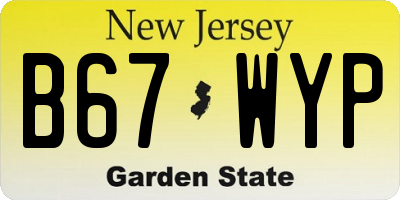 NJ license plate B67WYP