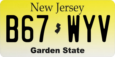 NJ license plate B67WYV