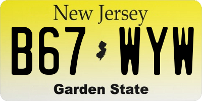 NJ license plate B67WYW
