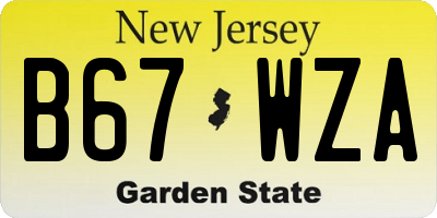 NJ license plate B67WZA