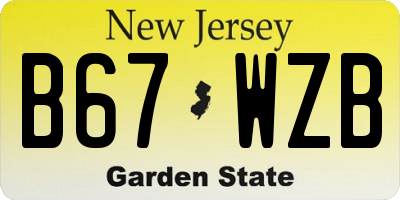 NJ license plate B67WZB