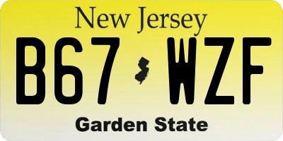 NJ license plate B67WZF
