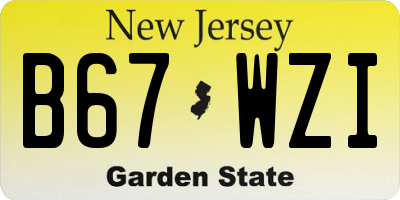 NJ license plate B67WZI