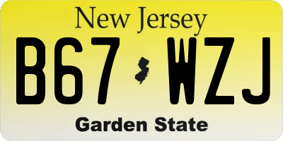 NJ license plate B67WZJ
