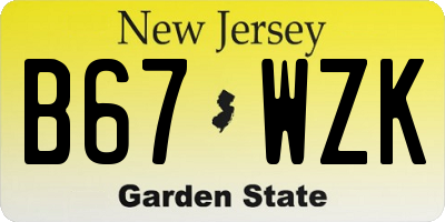 NJ license plate B67WZK
