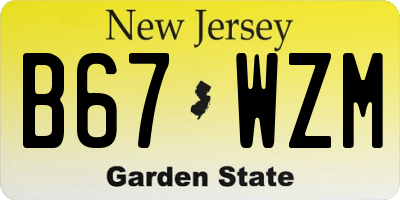 NJ license plate B67WZM