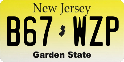 NJ license plate B67WZP