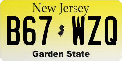 NJ license plate B67WZQ
