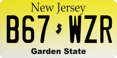 NJ license plate B67WZR