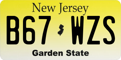 NJ license plate B67WZS