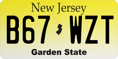 NJ license plate B67WZT