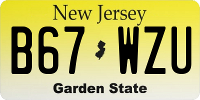 NJ license plate B67WZU