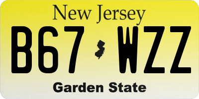 NJ license plate B67WZZ