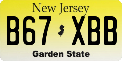 NJ license plate B67XBB