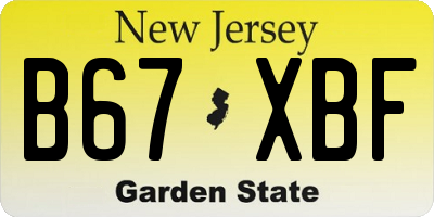 NJ license plate B67XBF
