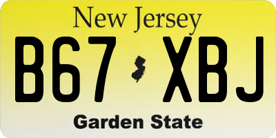 NJ license plate B67XBJ