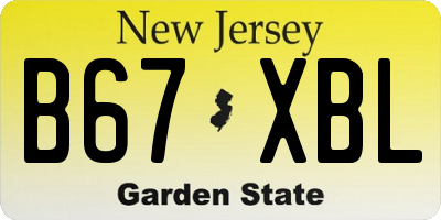 NJ license plate B67XBL
