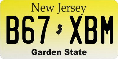 NJ license plate B67XBM