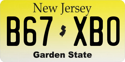 NJ license plate B67XBO