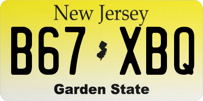 NJ license plate B67XBQ