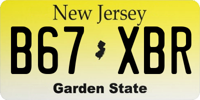 NJ license plate B67XBR