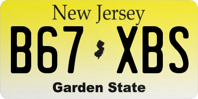 NJ license plate B67XBS