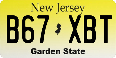 NJ license plate B67XBT