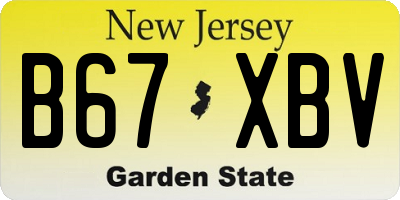 NJ license plate B67XBV