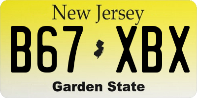 NJ license plate B67XBX
