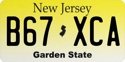 NJ license plate B67XCA