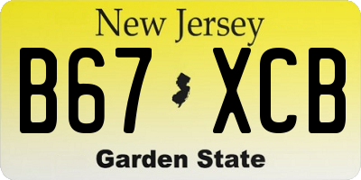 NJ license plate B67XCB