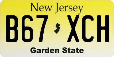 NJ license plate B67XCH