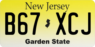 NJ license plate B67XCJ