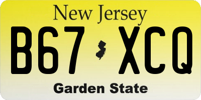 NJ license plate B67XCQ