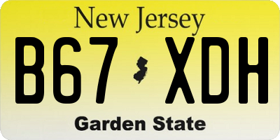 NJ license plate B67XDH