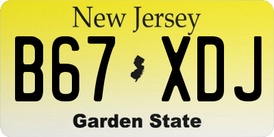 NJ license plate B67XDJ