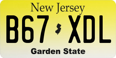 NJ license plate B67XDL