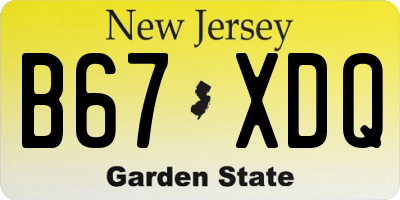 NJ license plate B67XDQ