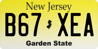 NJ license plate B67XEA